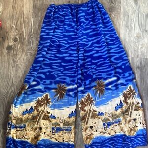 Vintage Hawaiian print, wide, leg pants